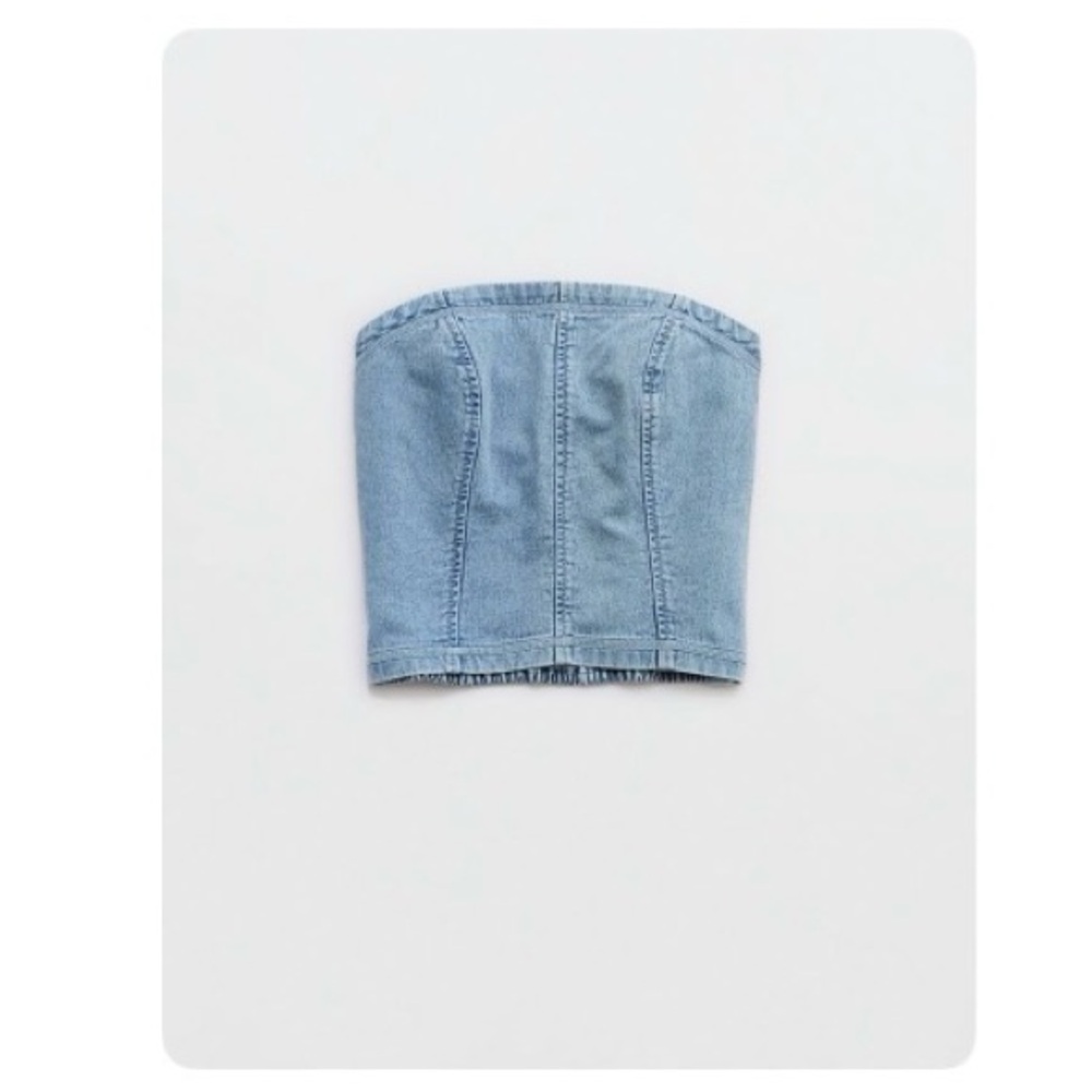 Aerie Denim Strapless Tube Top